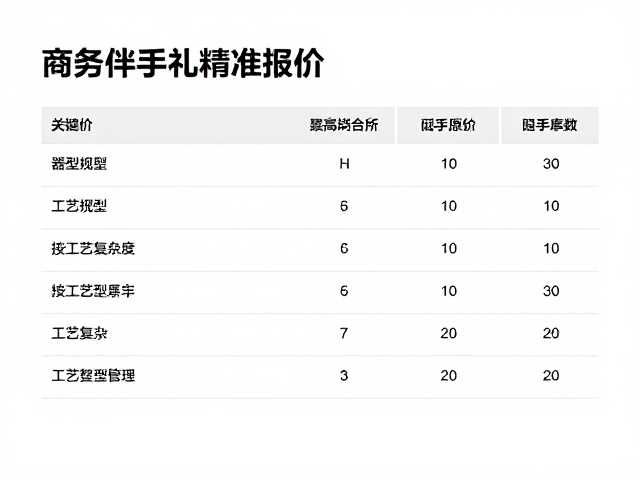商务伴手礼怎么选?器型规整显档次,按工艺复杂度精准报价