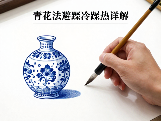 青花绘制用笔指南,毛笔技巧与窑炉避骤冷骤热详解