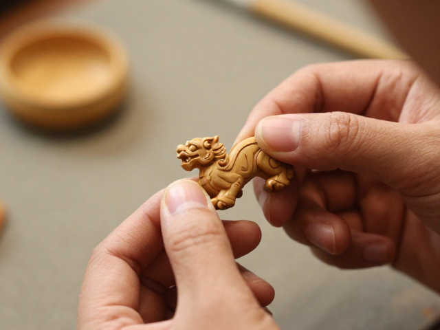 非遗传承人手作瑞兽祥纹文房器,传承匠心之美
