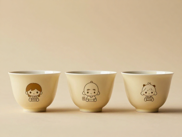 米黄釉茶馆茶具定制,融入品牌IP图案,打造高辨识度茶空间