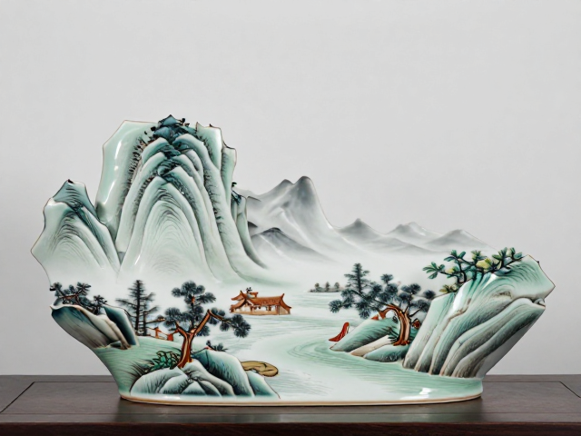 客厅高温瓷山水摆件,打造雅致意境,提升家居格调
