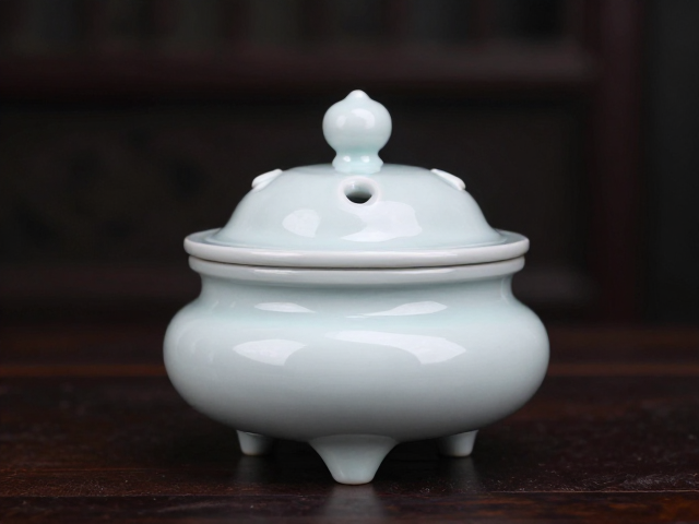 中号陶瓷干花器香炉,新中式家居陈设雅物,提升空间格调与氛围