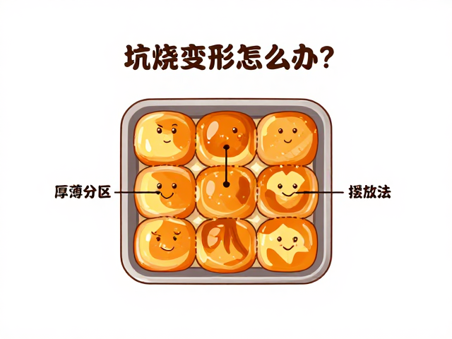 坑烧变形怎么办?厚薄分区摆放法,告别变形困扰