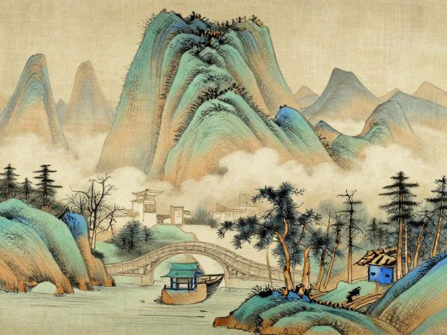 釉上彩复古做旧山水意境,打造中式家居高级感