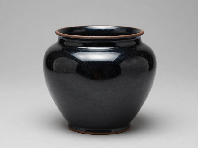 展览级陶艺鉴赏,黑釉沉稳之美,揭秘高温烧制工艺