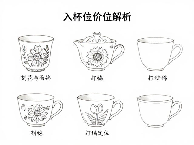手绘杯盘入门价位解析，刻花与打稿定位的成本揭秘