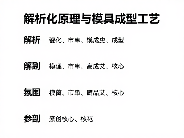 模具成型工艺的核心参数