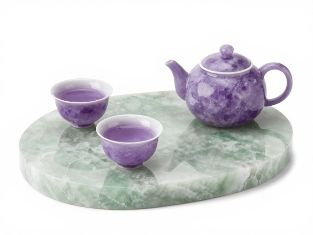 玉石茶席的温润基底与触感平衡