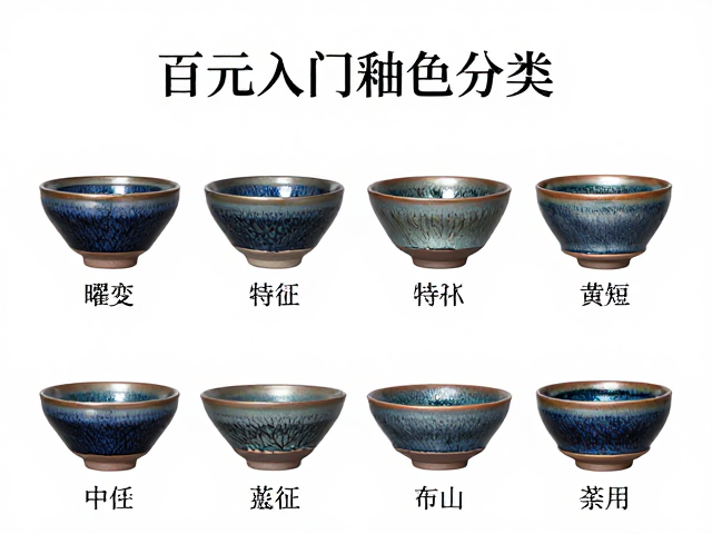 百元入门建盏釉色分类，曜变特征与茶托搭配指南