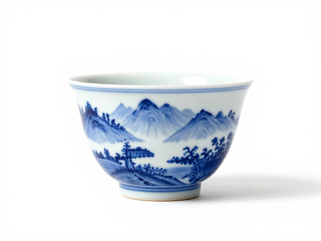 青花山水闻香杯，清宫御用茶具的泡茶之道与鉴赏