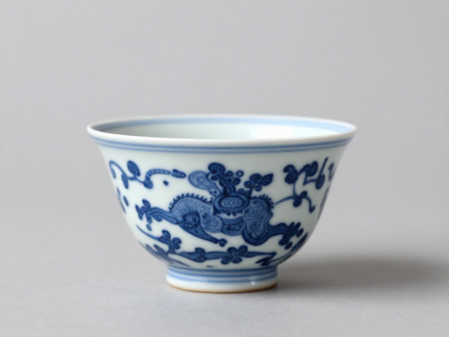 明代青花茶杯的器型与实用美学