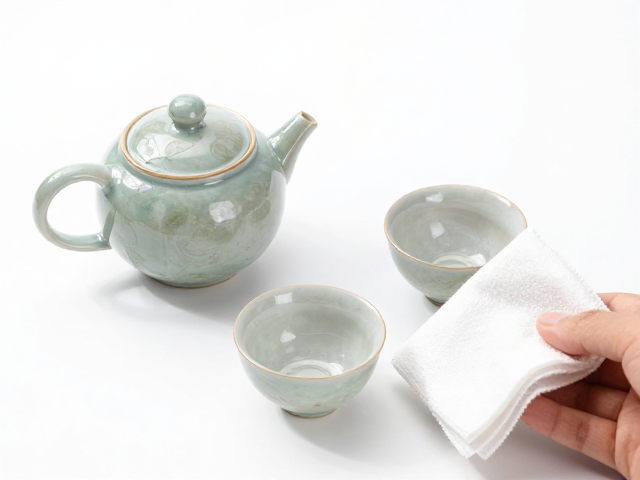 人工水晶莫桑石茶具怎么保养？镶嵌牢固不脱落，软布擦拭更持久