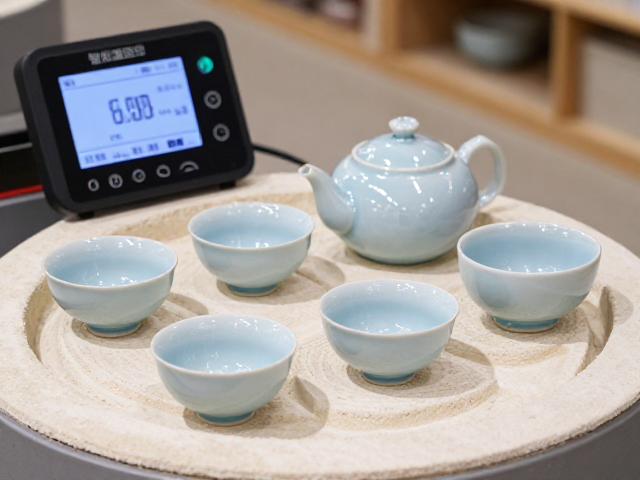 智能温控窑炉烧制亮光釉玻璃茶具,大众市场爆款工艺揭秘