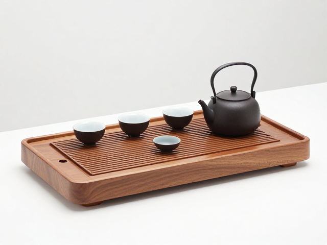 现代简约茶具搭配原木茶盘,打造高颜值茶室美学