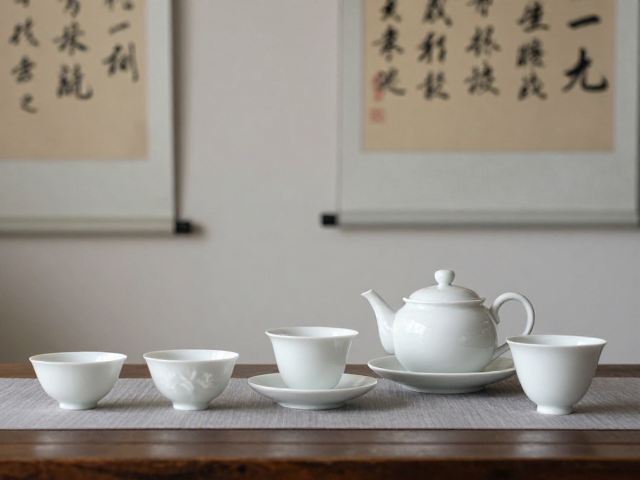 德化窑白瓷茶具入席，诗词书法点缀茶室，重塑东方宗教文化雅韵