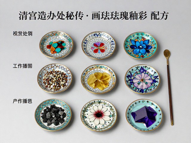 画珐琅釉彩的核心矿物原料与基底处理