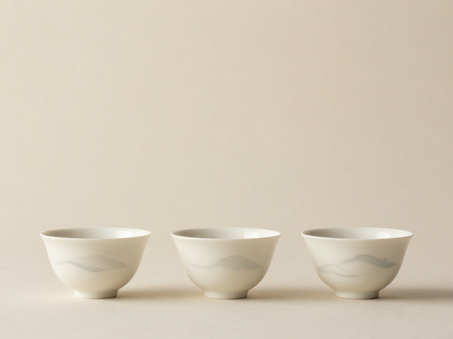禅意米白素色云水纹茶具,东方美学茶席首选