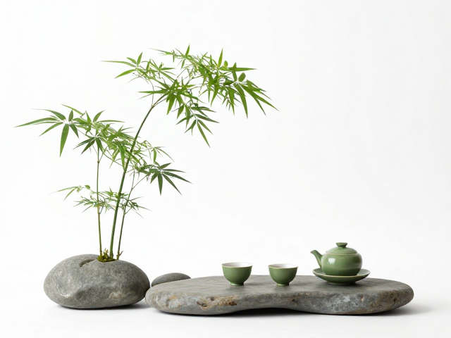 茶席石头的基石作用与空间界定