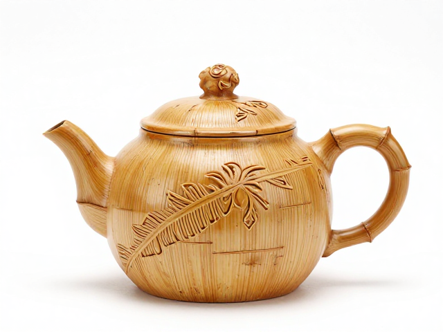 竹根雕茶壶，手工打磨雕花经典器型赏析