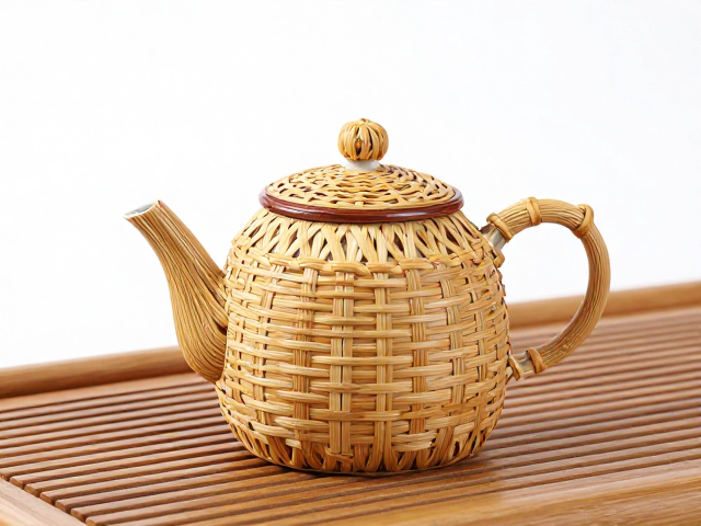 竹丝扣瓷茶壶的工艺美学与视觉特征