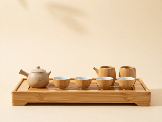 竹制茶具茶盘搭配茶道六君子，传承东方竹文化茶道美学