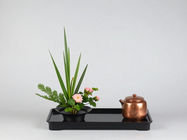 茶席插花与盘景造景，铜制花器的东方美学与搭配灵感