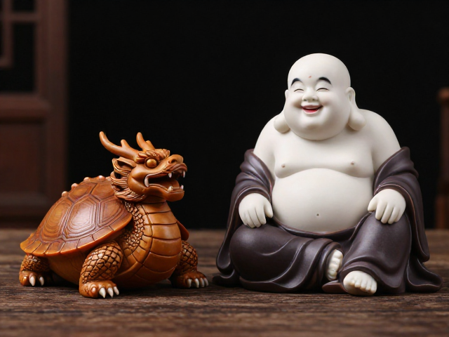 龙龟弥勒佛茶宠，文人雅趣下的镇宅长寿寓意