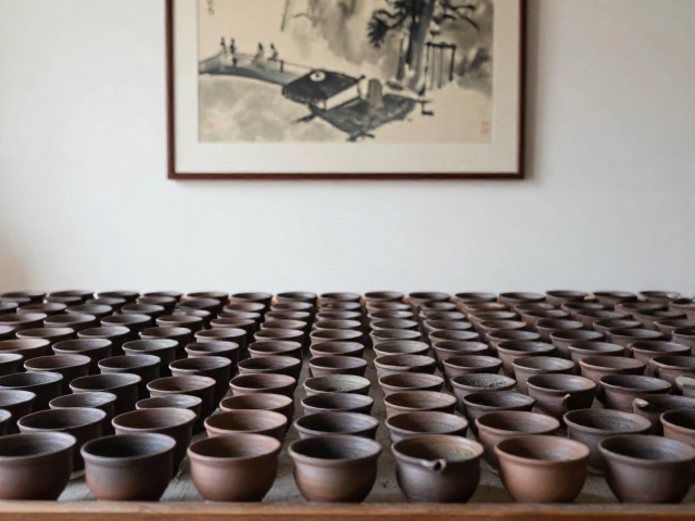粗陶茶具晾干避霉指南，搭配禅意挂画，打造韩式茶室高级感