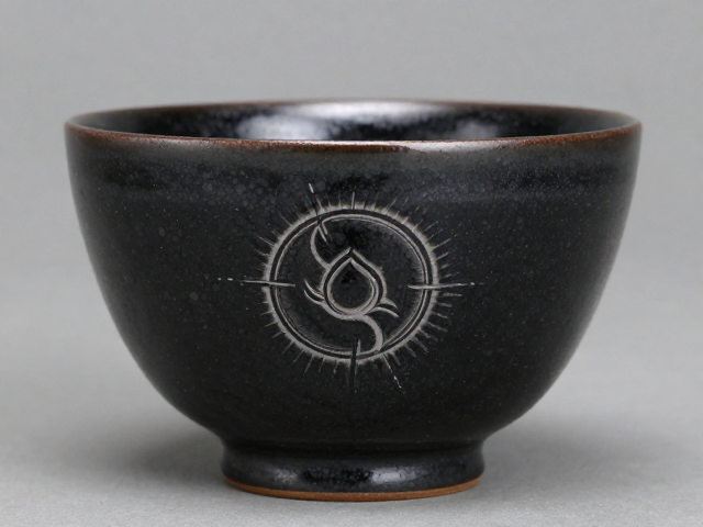 耀州窑刻花刀工精湛，黑釉沉稳适合日常泡茶，品味非遗之美
