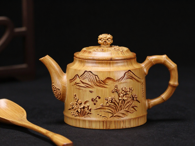 竹根雕茶壶的选材与工艺特征