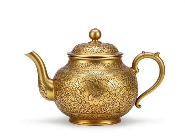 清代金银茶具缠枝莲纹饰，金属茶壶便于清洁的实用美学解析