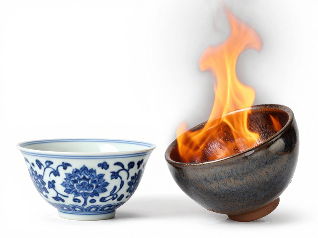 宣德青花缠枝莲茶碗与建窑建盏，出水瞬间的古韵之美