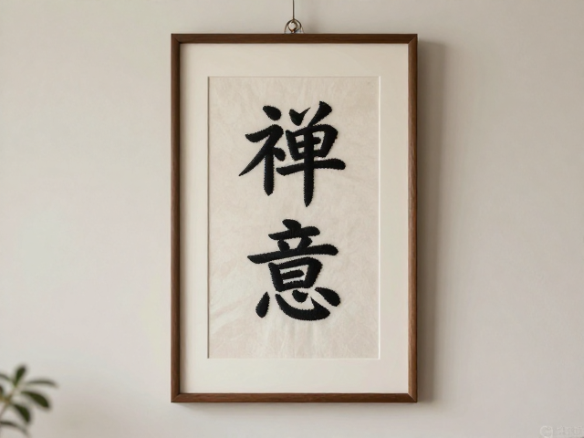 禅意茶挂刺绣定制，专属文字图案，打造雅致茶室空间