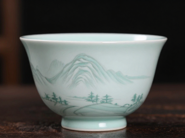 山水纹饰在影青胎釉间的从属关系