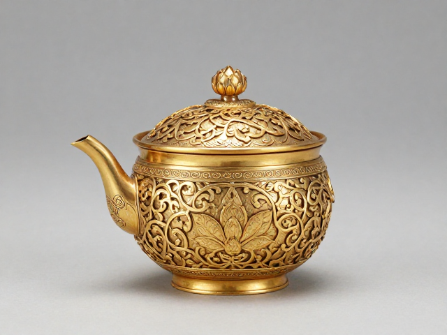 清代金银缠枝莲茶具的工艺渊源与材质特征