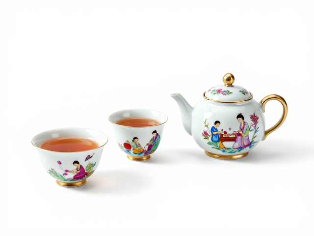 红茶配外销瓷茶具,珐琅彩与粉彩绘制精细的茶艺美学