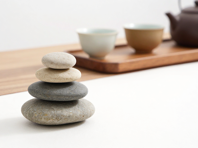 茶席石头与茶具材质的协同美学