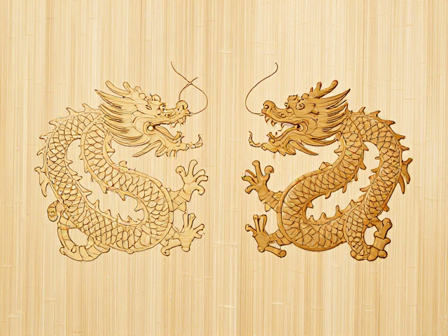竹材选材与龙凤纹样的大样放样