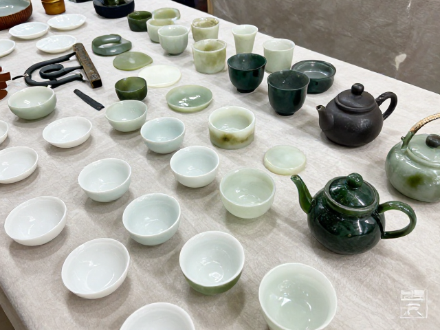 新疆和田玉茶具原料产区揭秘，玉石切割工艺与琉璃茶壶鉴赏