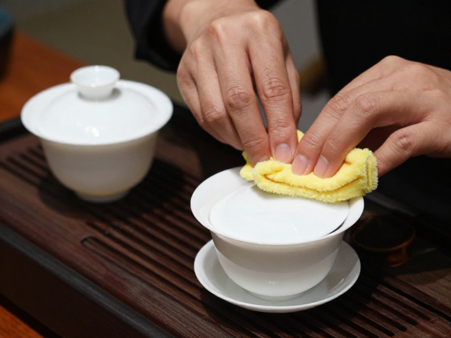 若琛杯与盖碗的精细化擦拭与存放规范
