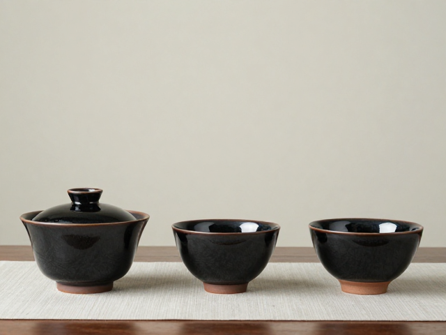 哥窑黑釉的视觉底色与茶席美学