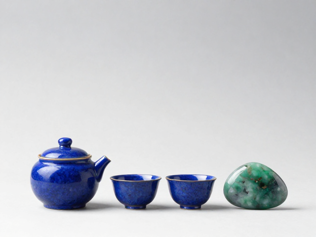 青金石翡翠绿茶席器物，小众宝石茶具的东方美学与流量密码