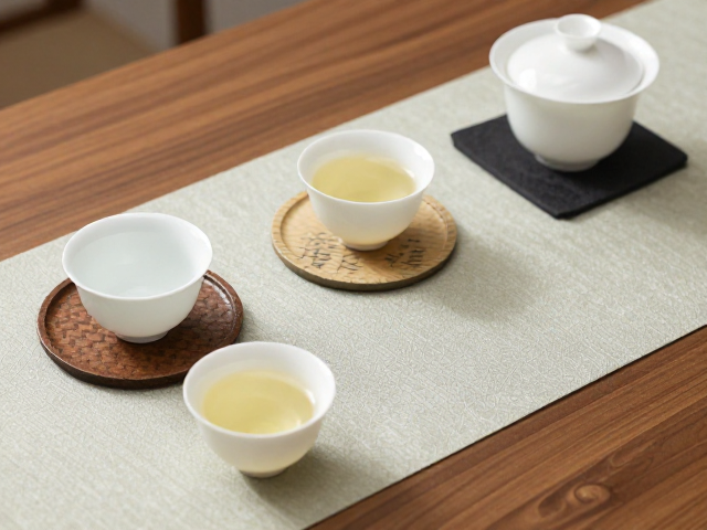 杯垫材质与茶席整体的从属关系