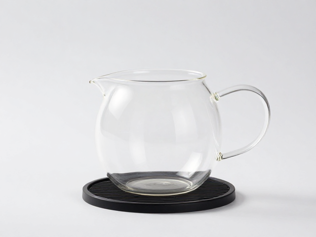 耐热成型玻璃茶壶搭配泡茶垫，防烫防滑更安心