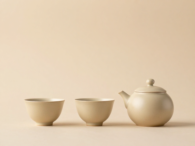 禅茶一味米黄质朴茶具,打造中式茶礼高端氛围