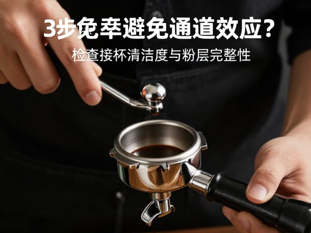 第三步：检查接粉杯清洁度与粉层完整性