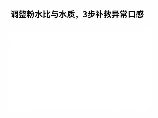 精准量化粉水比例，消除口感偏差