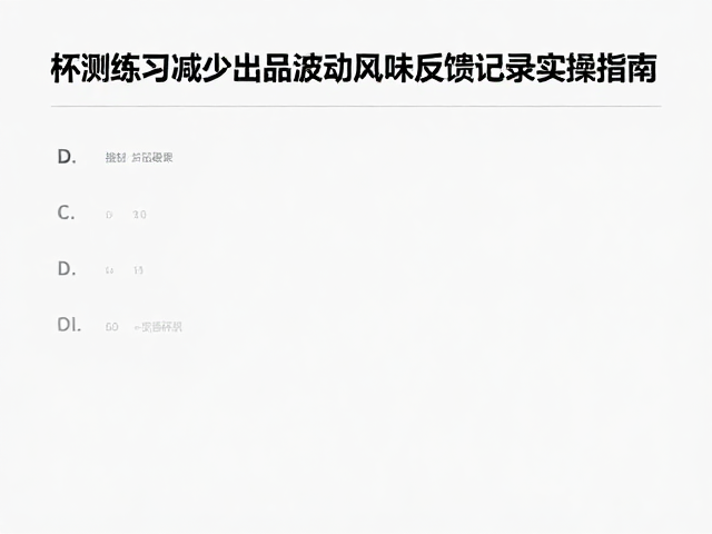 建立标准化的杯测环境与参数体系