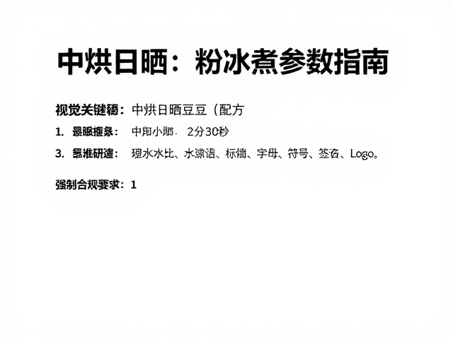 研磨度与粉水比的基准设定