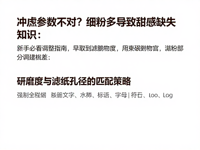 研磨度与滤纸孔径的匹配策略